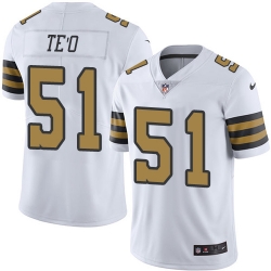 Youth Nike New Orleans Saints 51 Manti Teo Limited White Rush NFL Jersey