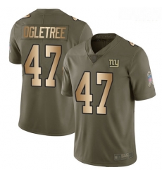 Giants 47 Alec Ogletree Olive Gold Men Stitched Football Limited 2017 Salute To Service Jersey