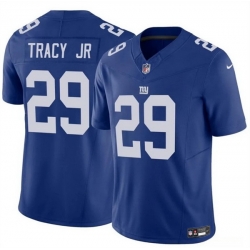 Men New York Giants 29 Tyrone Tracy Jr Blue 2023 F U S E  Vapor Untouchable Limited Stitched Jersey