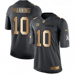 Mens Nike New York Giants 10 Eli Manning Limited BlackGold Salute to Service NFL Jersey