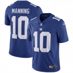 Mens Nike New York Giants 10 Eli Manning Royal Blue Team Color Vapor Untouchable Limited Player NFL Jersey