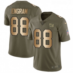 Mens Nike New York Giants 88 Evan Engram Limited OliveGold 2017 Salute to Service NFL Jersey