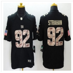 New New York Giants #92 Michael Strahan Black Men''s Stitched NFL Limited Salute to Service Jersey