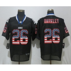 Nike Giants #26 Saquon Barkley Black USA Flag Elite Jersey