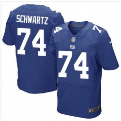 Nike New York Giants #74 Geoff Schwartz Royal Blue Team Color Men 27s Stitched NFL Elite Jersey