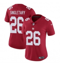 Women New York Giants 26 Devin Singletary Red Vapor Stitched Jersey