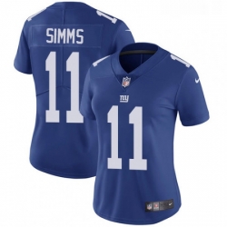 Womens Nike New York Giants 11 Phil Simms Royal Blue Team Color Vapor Untouchable Limited Player NFL Jersey