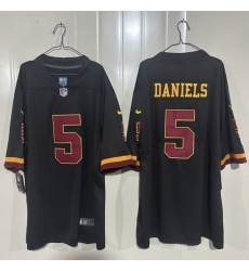 Men Washington Commanders  5 Jayden Daniels Black 2026 Hail Raiser Alternate Vapor Limited Stitched Football Jersey