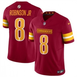 Men Washington Commanders 8 Brian Robinson Jr Burgundy 2024 F U S E Vapor Limited Stitched Football Jersey