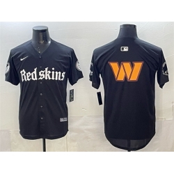 Men Washington Commanders Team Big Logo Black Gothic Capitol Shadows Edition Limited Stitched Baseball Jersey