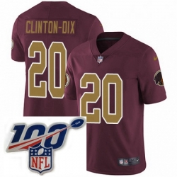 Mens Nike Washington Redskins 20 Ha Clinton Dix Burgundy Red Gold Number Alternate 80TH Anniversary Vapor Untouchable Limited Stitched 100th anniversary Ne