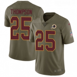 Mens Nike Washington Redskins 25 Chris Thompson Limited Olive 2017 Salute to Service NFL Jersey