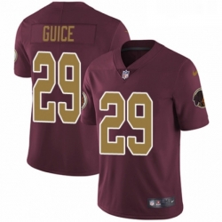 Mens Nike Washington Redskins 29 Derrius Guice Burgundy RedGold Number Alternate 80TH Anniversary Vapor Untouchable Limited Player NFL Jersey