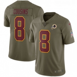 Mens Nike Washington Redskins 8 Kirk Cousins Limited Olive 2017 Salute to Service NFL Jersey