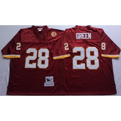 Mitchell And Ness Redskins #28 Darrell Green Red Throwback Stitched NFL Jersey