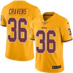 Nike Redskins #36 Su 27a Cravens Gold Mens Stitched NFL Limited Rush Jersey