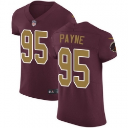 Nike Redskins #95 Da Ron Payne Burgundy Red Alternate Mens Stitched NFL Vapor Untouchable Elite Jersey