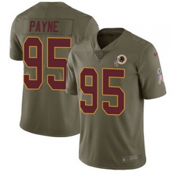 Nike Redskins #95 Da Ron Payne Olive Mens Stitched NFL Limited 2017 Salute To Service Jersey