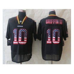 Nike Washington RedSkins 10 Robert Griffin III Black Elite USA Flag Fashion NFL Jersey