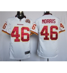 Nike Washington Redskins 46 Alfred Morris White Game 80th Patch NFL Jersey