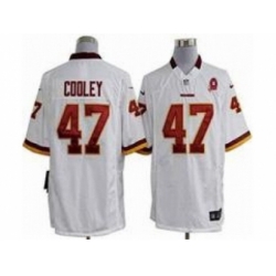 Nike Washington Redskins 47 Chris Cooley white Game 80TH Patch NFL Jersey