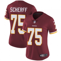 Nike Redskins #75 Brandon Scherff Burgundy Red Team Color Womens Stitched NFL Vapor Untouchable Limited Jersey