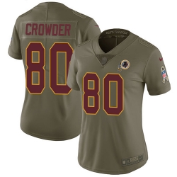 Nike Redskins #80 Jamison Crowder Olive Womens Stitched NFL Limited 2017 Salute to Service Jersey