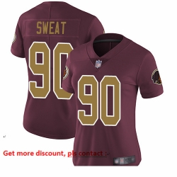 Redskins 90 Montez Sweat Burgundy Red Alternate Women Stitched Football Vapor Untouchable Limited Jersey