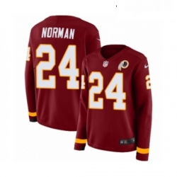 Womens Nike Washington Redskins 24 Josh Norman Limited Burgundy Therma Long Sleeve NFL Jersey