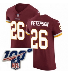 Womens Nike Washington Redskins 26 Adrian Peterson Burgundy Red Gold Number Alternate 80TH Anniversary Vapor Untouchable Limited Stitched 100th anniversary