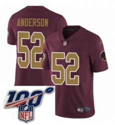 Youth Nike Washington Redskins 52 Ryan Anderson Burgundy RedGold Number Alternate 80TH Anniversary Vapor Untouchable Limited Stitched 100th anniversary Nec