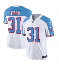 Men Tennessee Titans 31 Kevin Byard White Blue 2023 F U S E  Vapor Limited Throwback Stitched Football Jersey