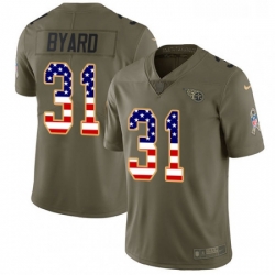 Mens Nike Tennessee Titans 31 Kevin Byard Limited OliveUSA Flag 2017 Salute to Service NFL Jersey