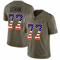 Mens Nike Tennessee Titans 77 Taylor Lewan Limited OliveUSA Flag 2017 Salute to Service NFL Jersey