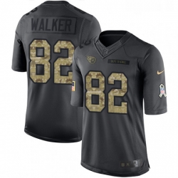 Mens Nike Tennessee Titans 82 Delanie Walker Limited Black 2016 Salute to Service NFL Jersey