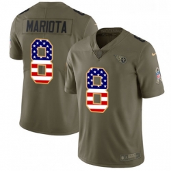 Youth Nike Tennessee Titans 8 Marcus Mariota Limited OliveUSA Flag 2017 Salute to Service NFL Jersey