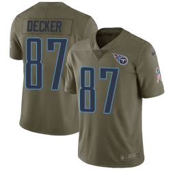 Youth Nike Titans #87 Eric Decker Olive Stitched NFL Limited 2017 Salute to Service Jersey