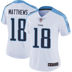 Nike Titans #18 Rishard Matthews White Womens Stitched NFL Vapor Untouchable Limited Jersey