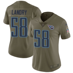 Nike Titans #58 Harold Landry Olive Womens Stitched NFL Limited 2017 Salute to Service Jersey