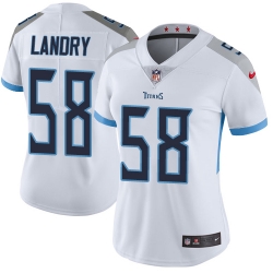 Nike Titans #58 Harold Landry White Womens Stitched NFL Vapor Untouchable Limited Jersey