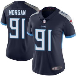 Nike Titans #91 Derrick Morgan Navy Blue Alternate Womens Stitched NFL Vapor Untouchable Limited Jersey