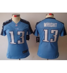 Women Nike Tennessee Titans 13# Kendall Wright Light Blue Game LIMITED NFL Jerseys