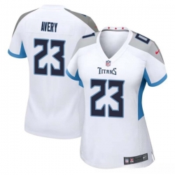 Women Tre Avery #23 Away Tennessee Titans Limited White Jersey