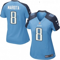 Womens Nike Tennessee Titans 8 Marcus Mariota Game Light Blue Team Color NFL Jersey