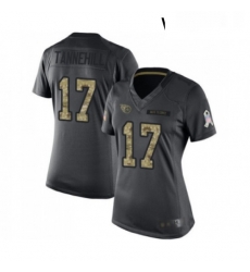 Womens Tennessee Titans 17 Ryan Tannehill Limited Black 2016 Salute to Service Football Jersey