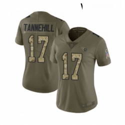 Womens Tennessee Titans 17 Ryan Tannehill Limited Olive Camo 2017 Salute to Service Football Jersey