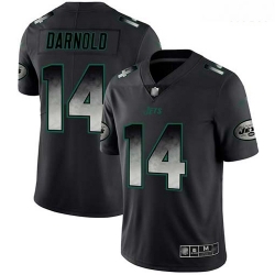 Jets 14 Sam Darnold Black Men Stitched Football Vapor Untouchable Limited Smoke Fashion Jersey