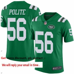 Jets 56 Jachai Polite Green Men Stitched Football Limited Rush Jersey