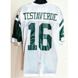 Men Jets 16 Testaverde White Jersey