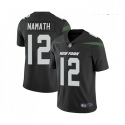 Mens New York Jets 12 Joe Namath Black Alternate Vapor Untouchable Limited Player Football Jersey